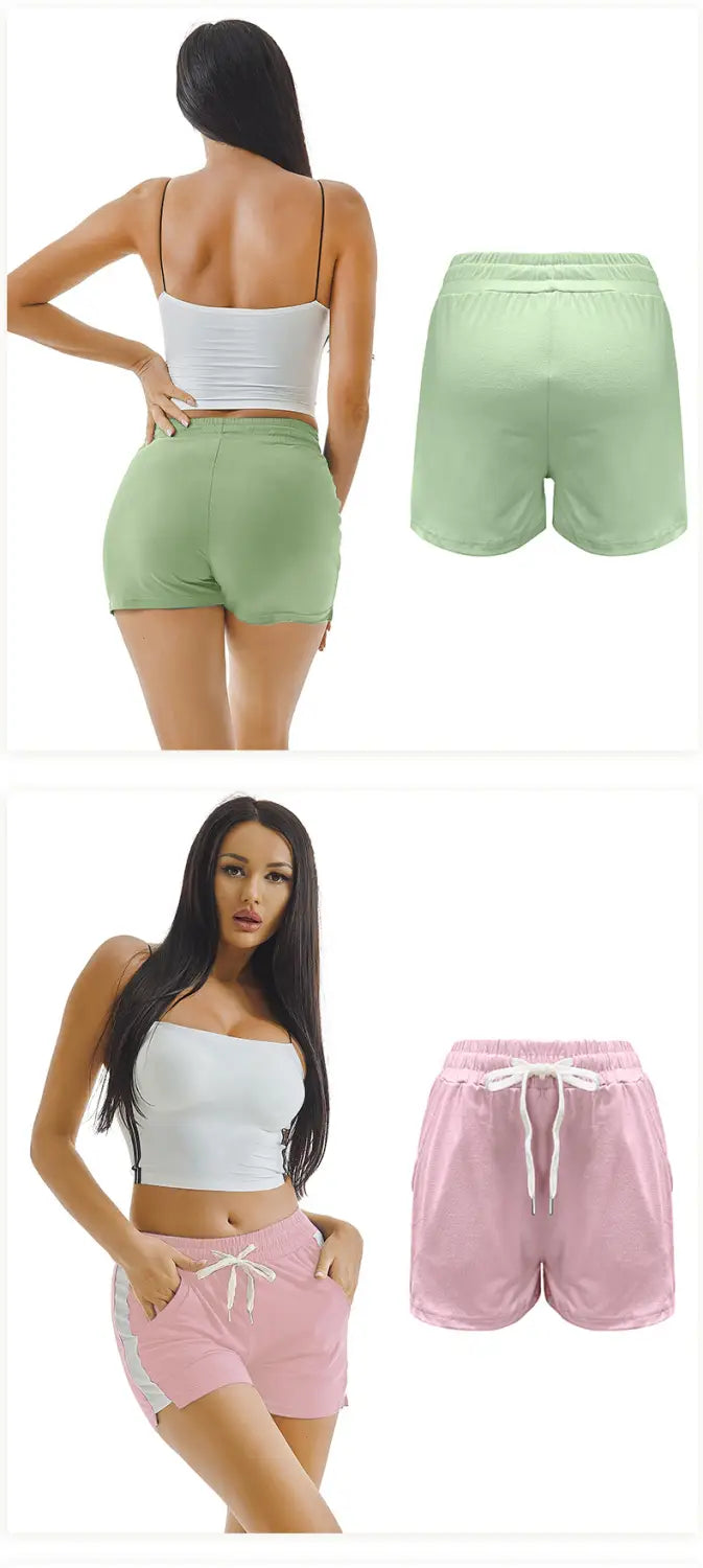 Summer Sports Shorts Gym Running Women Cycling Drawstring Shorts Workout