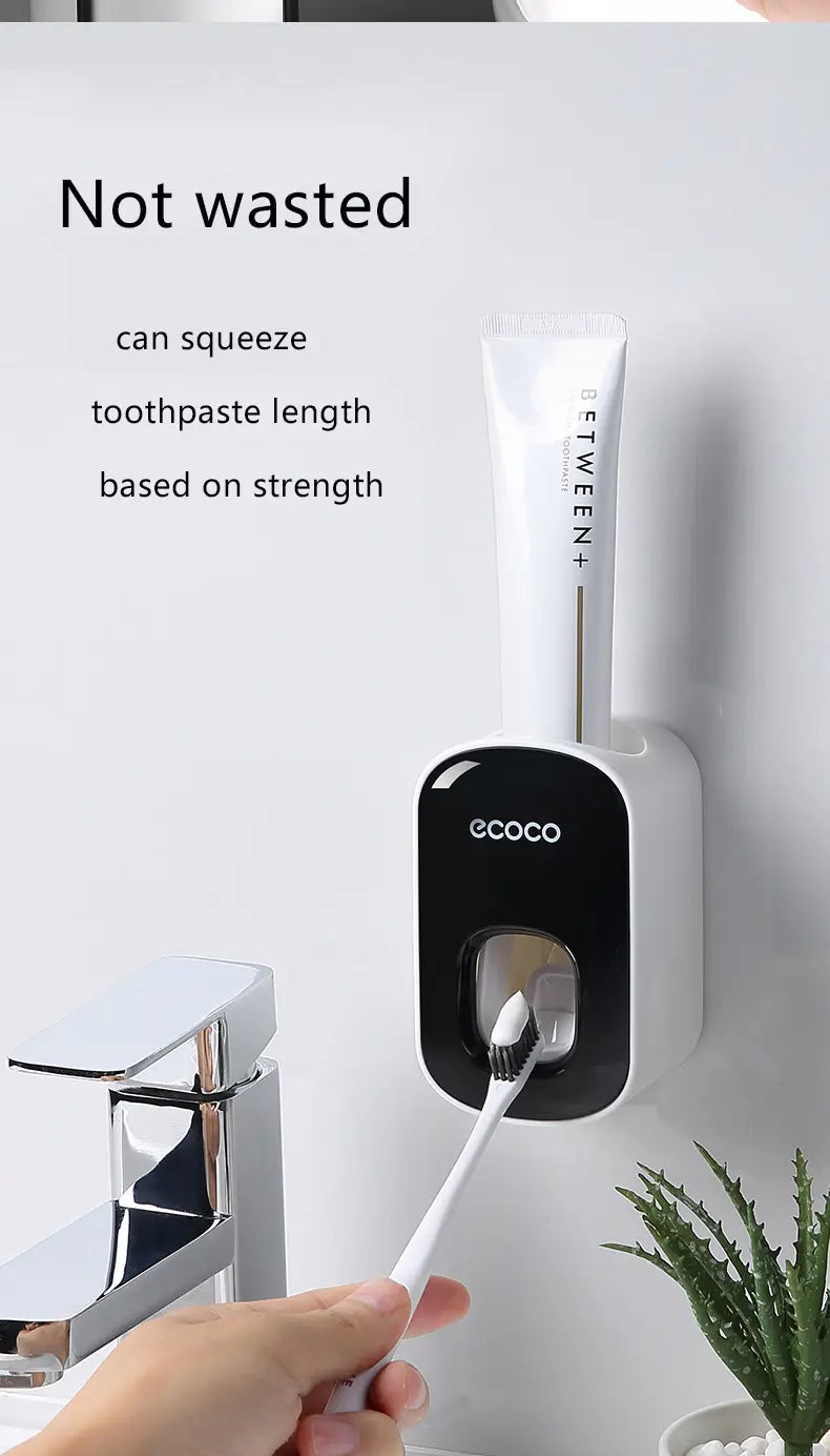 Wall Mounted Automatic Toothpaste Holder Bathroom Accessories Set Disp ...