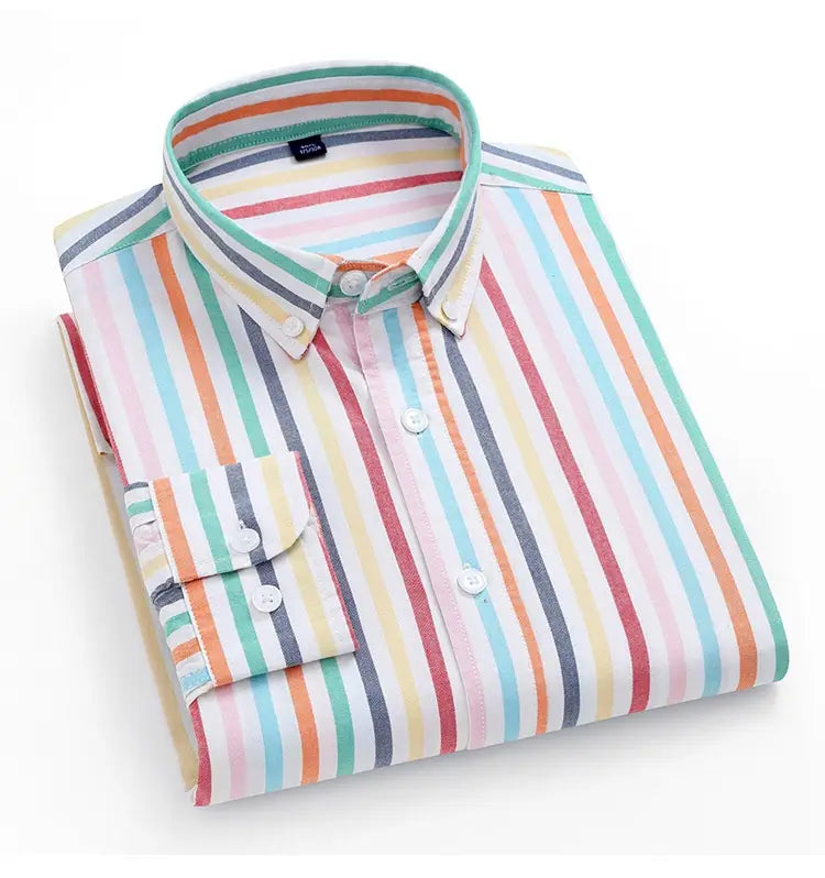 Striped Cotton Oxford Anti-wrinkle Casual Shirt For Men