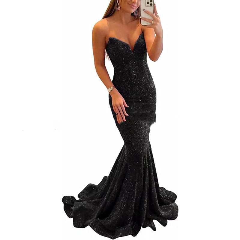 Sequin Evening Dresses For Women Formal Long Prom Party Gowns