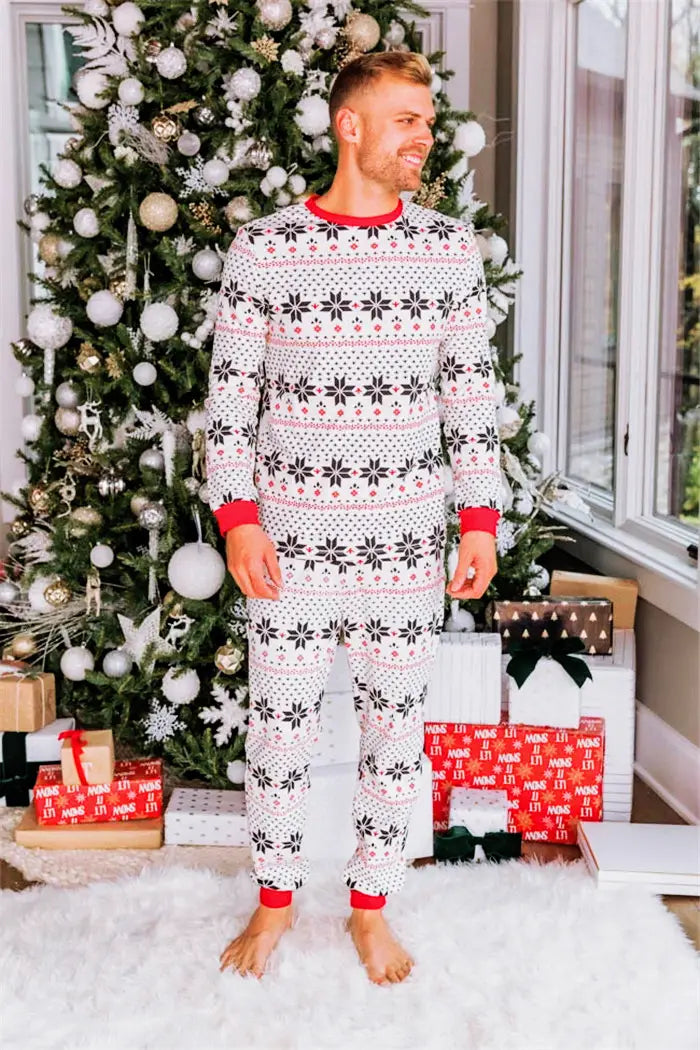 Polyester Black And White Contrast Color Christmas New Parent-Child Women’s Casual Suit