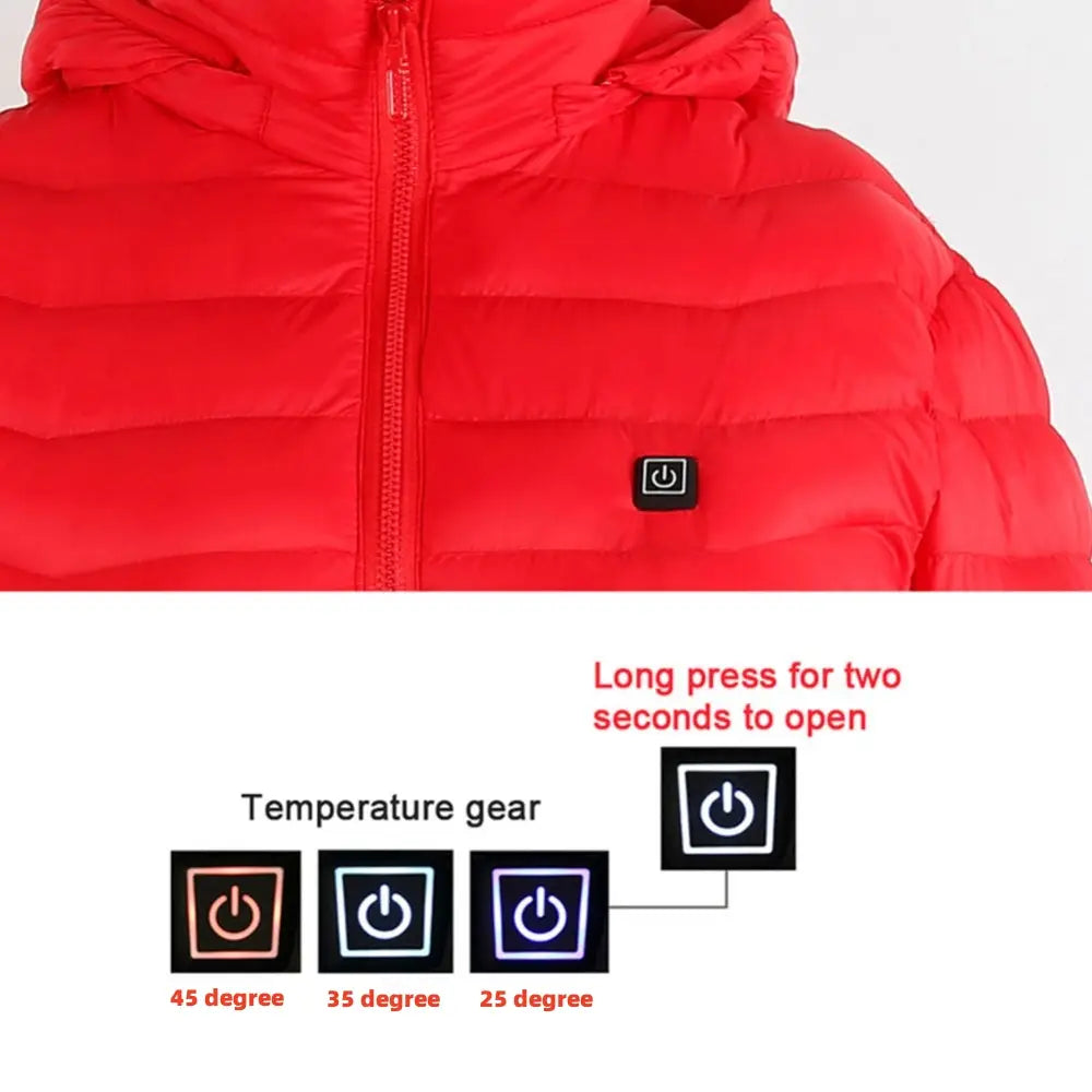 New Heated Jacket Coat USB Electric Jacket Cotton Coat Heater Thermal Clothing Heating Vest Men’s Clothes Winter