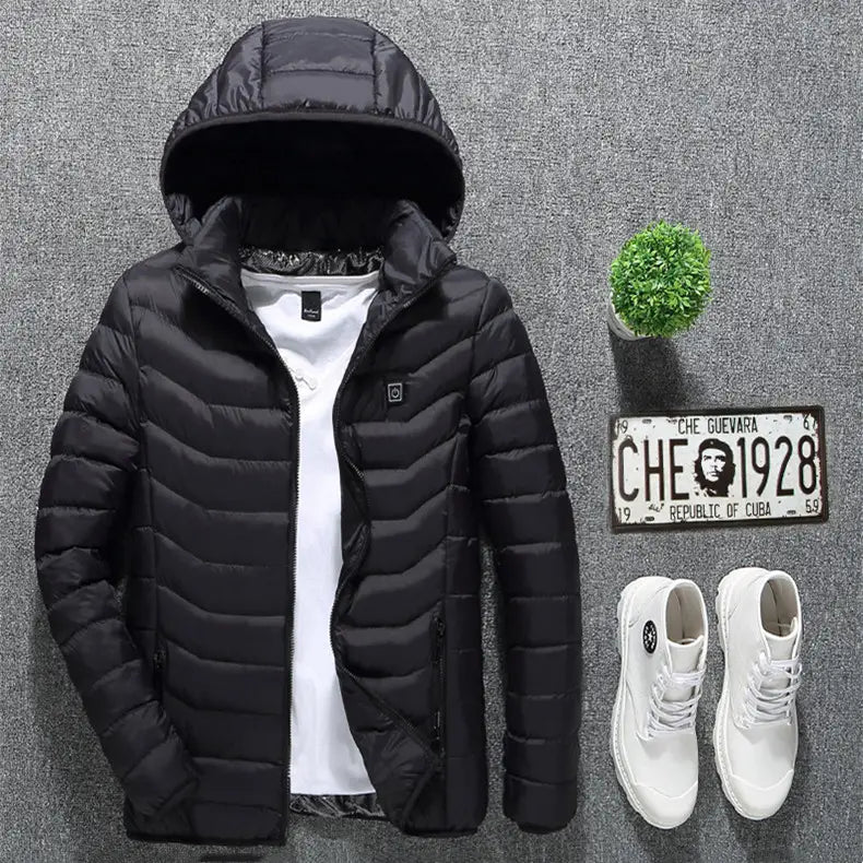 New Heated Jacket Coat USB Electric Jacket Cotton Coat Heater Thermal Clothing Heating Vest Men’s Clothes Winter