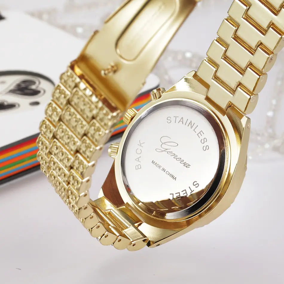 Women Crystal Quartz Analog Wrist Watch Fashion Stainless Steel Geneva Luxury Reloj Hombre Montre Femme Sport Watches