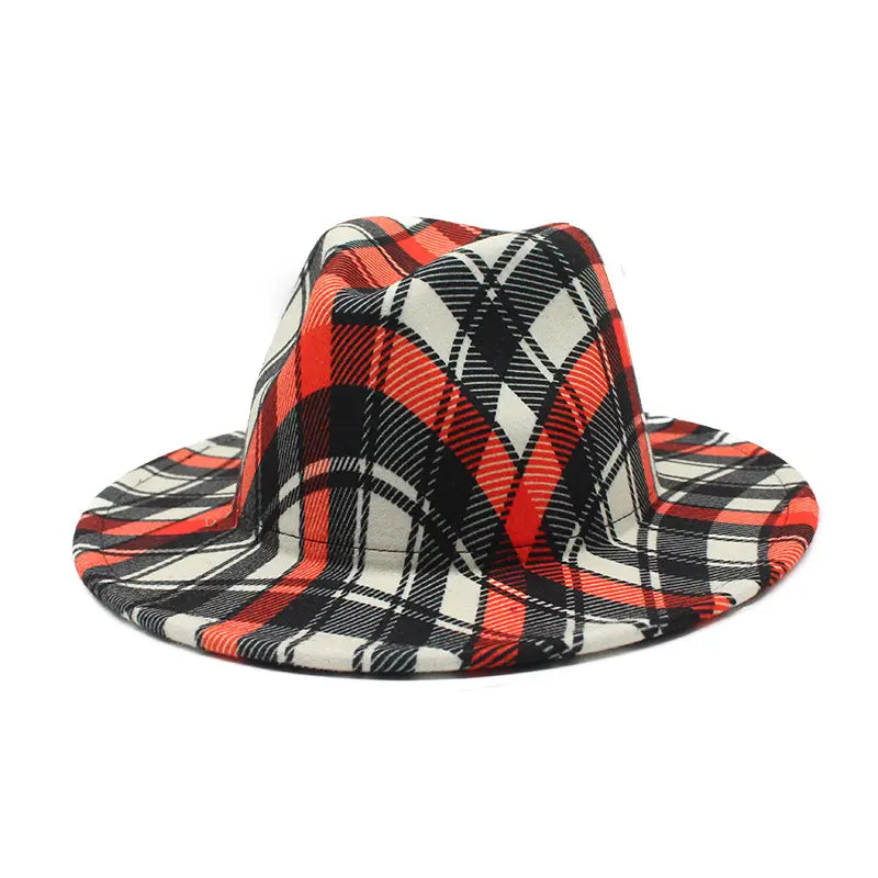 Men’s And Women’s Double-sided Color Matching Woolen Fedora Hat