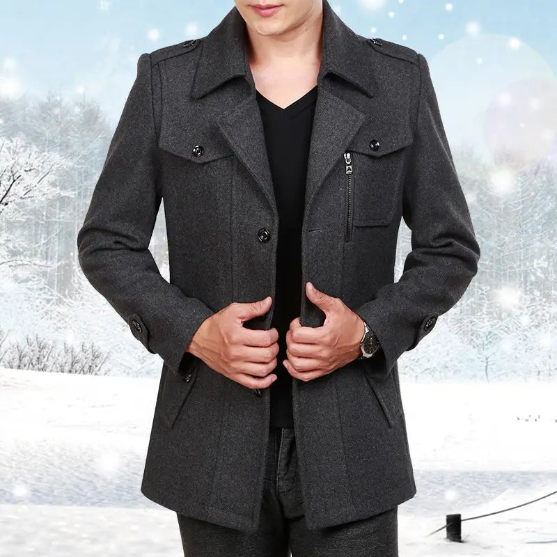Winter men’s woolen coat