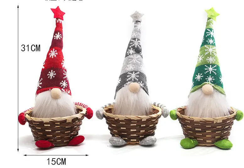 Bamboo Woven Candy Basket Forest Man Faceless Doll