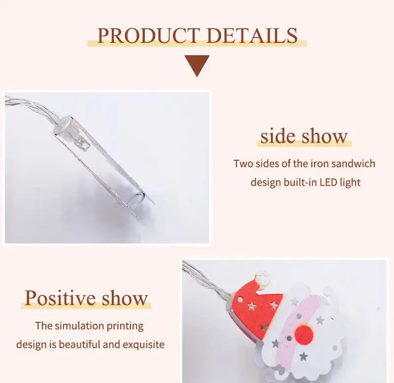 Christmas LED Light String Santa Claus Elk Snowman Xmas Ornament String Light Christmas Decorations New Year Navidad