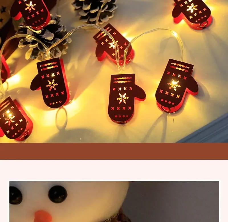 Christmas LED Light String Santa Claus Elk Snowman Xmas Ornament String Light Christmas Decorations New Year Navidad