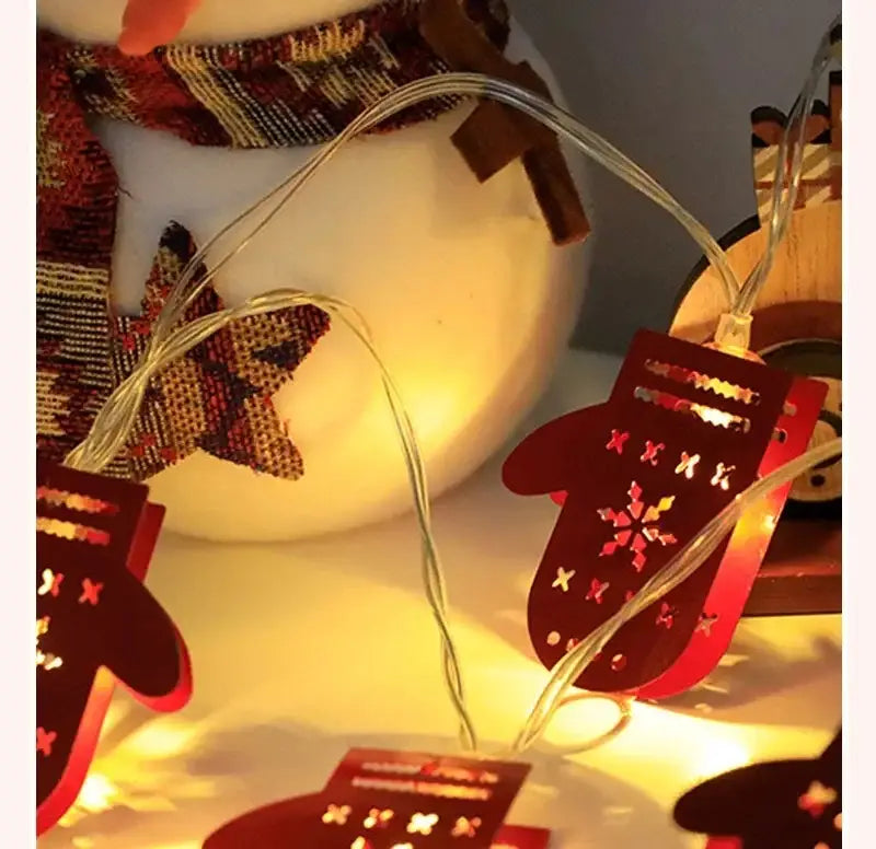 Christmas LED Light String Santa Claus Elk Snowman Xmas Ornament String Light Christmas Decorations New Year Navidad