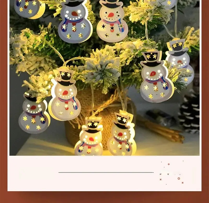 Christmas LED Light String Santa Claus Elk Snowman Xmas Ornament String Light Christmas Decorations New Year Navidad