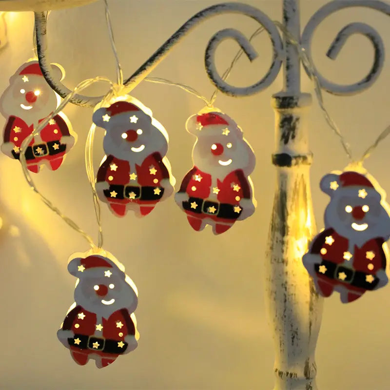 Christmas LED Light String Santa Claus Elk Snowman Xmas Ornament String Light Christmas Decorations New Year Navidad
