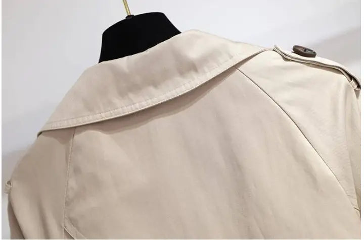 Single Liningcotton Short Trench Coat Korean Style Loose Temperament Overalls