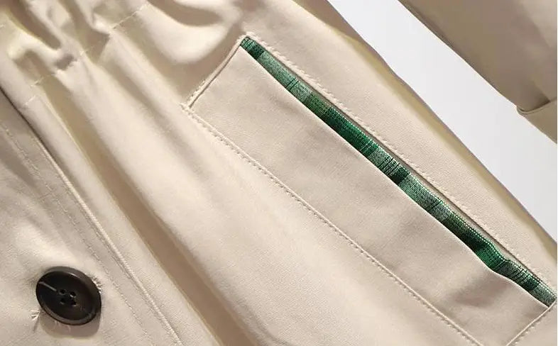 Single Liningcotton Short Trench Coat Korean Style Loose Temperament Overalls