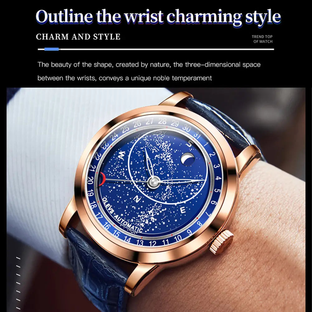 Full-automatic Machinery Of Starry Sky Luminous Men’s Watch