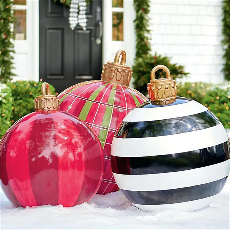 Christmas Ornament Ball Outdoor Pvc 60CM Inflatable Decorated Ball PVC Giant Big Large Balls Xmas Tree Decorations Toy