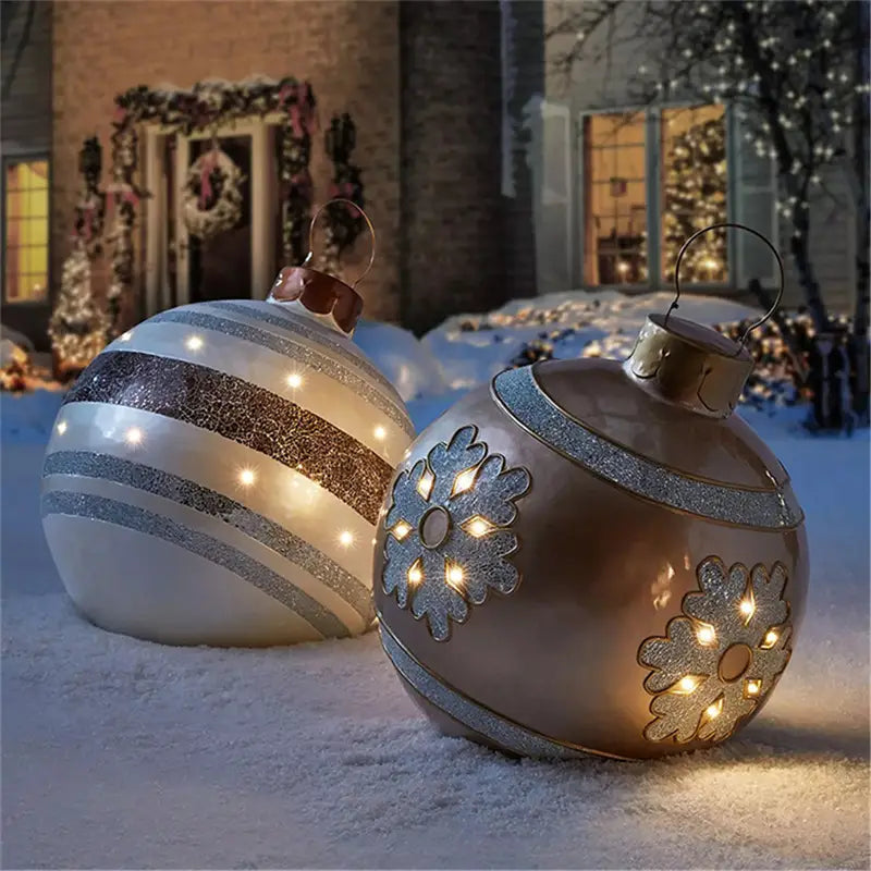 Christmas Ornament Ball Outdoor Pvc 60CM Inflatable Decorated Ball PVC Giant Big Large Balls Xmas Tree Decorations Toy