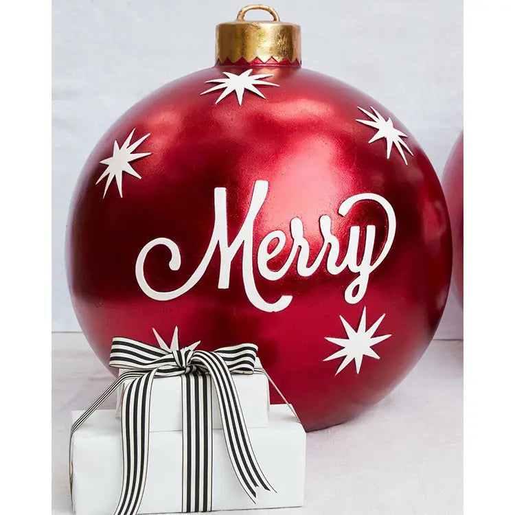 Christmas Ornament Ball Outdoor Pvc 60CM Inflatable Decorated Ball PVC Giant Big Large Balls Xmas Tree Decorations Toy