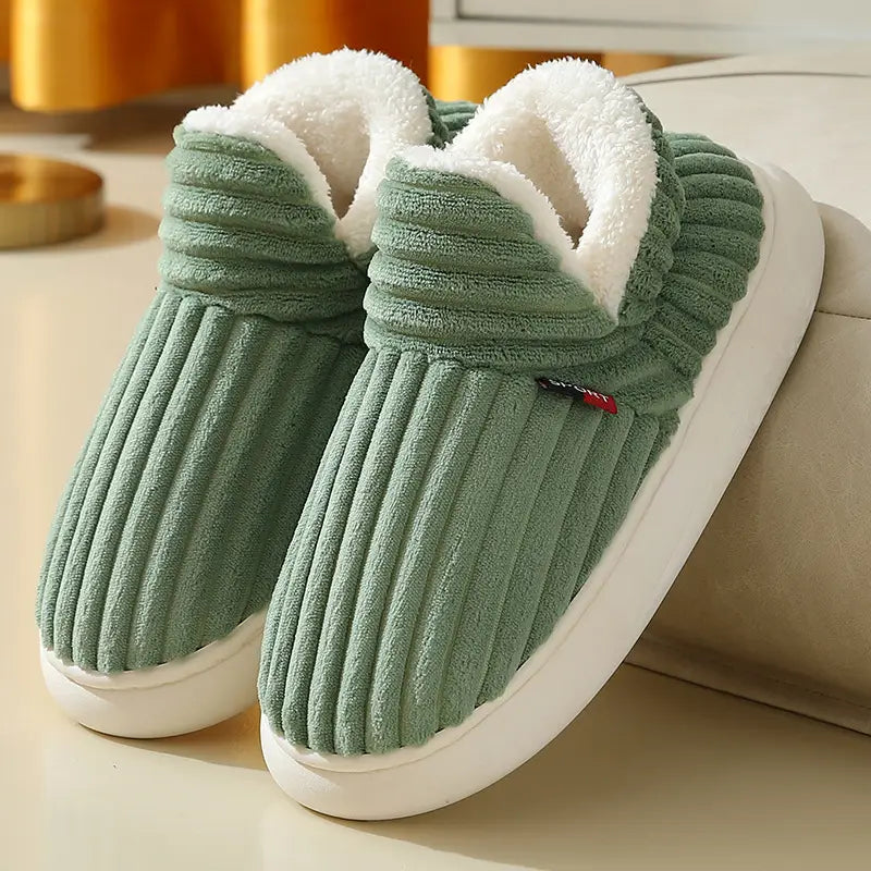 Men Winter New Women Cotton Slippers Outdoor Fashion Couple Slippers Warm Indoor Bedroom Cotton Plush Shoes Fleece