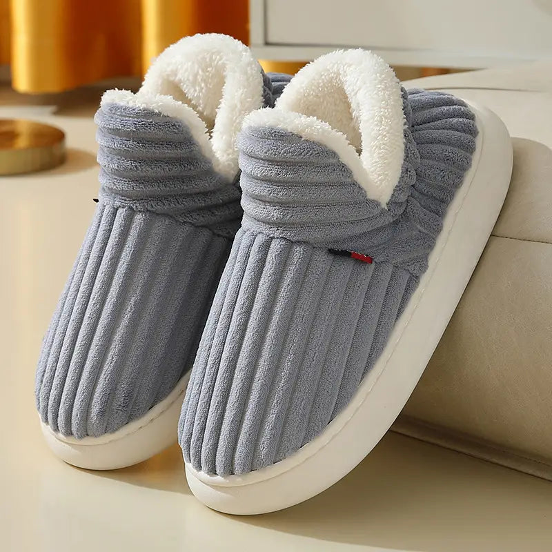 Men Winter New Women Cotton Slippers Outdoor Fashion Couple Slippers Warm Indoor Bedroom Cotton Plush Shoes Fleece