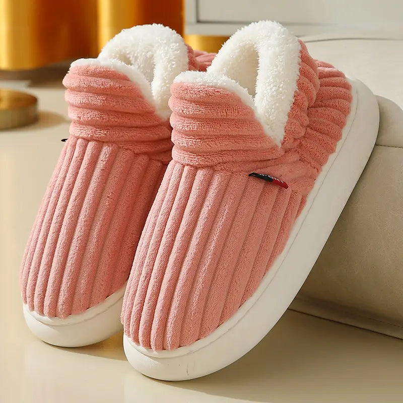 Men Winter New Women Cotton Slippers Outdoor Fashion Couple Slippers Warm Indoor Bedroom Cotton Plush Shoes Fleece