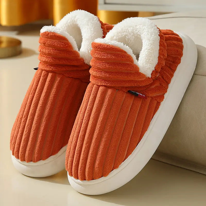 Men Winter New Women Cotton Slippers Outdoor Fashion Couple Slippers Warm Indoor Bedroom Cotton Plush Shoes Fleece