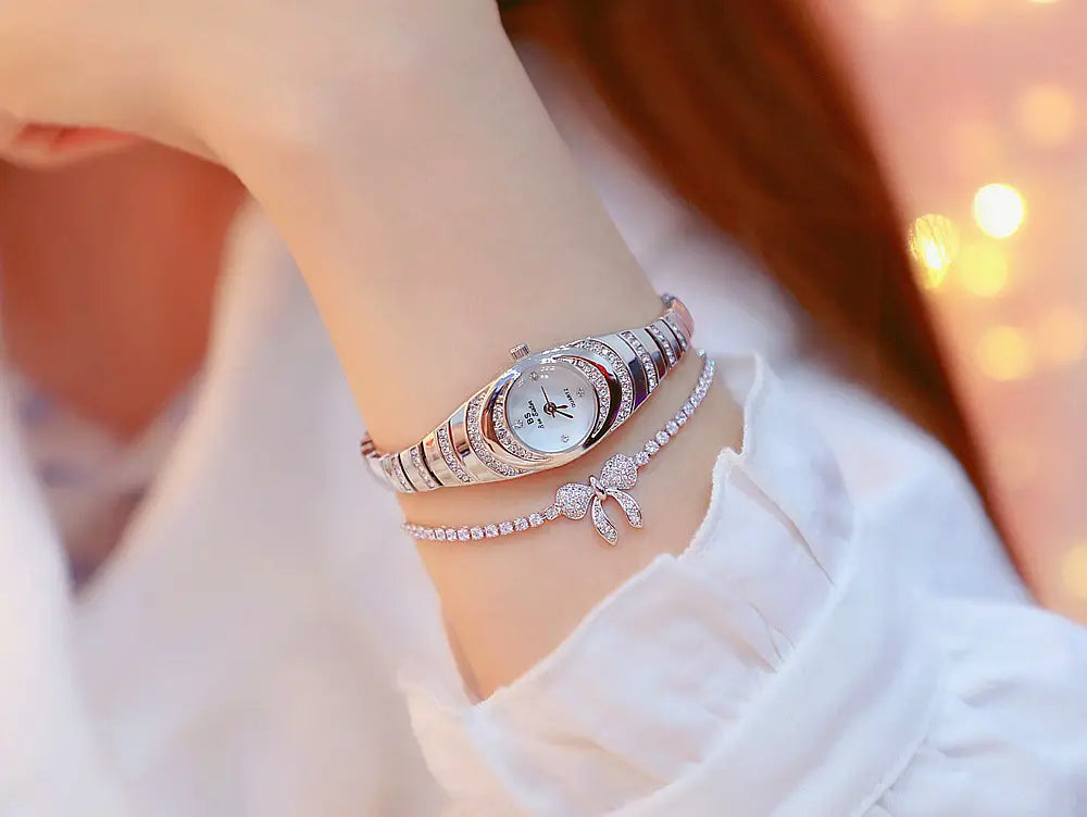 Ladies Gold Watch Diamond Wristwatch Female Fashion Bracelet Watches Women Full Diamond Watch