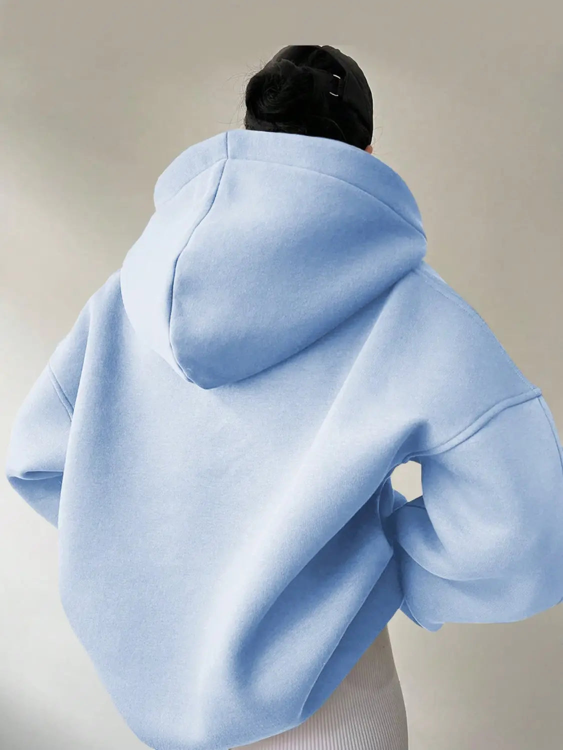 Women’s Solid Color Long Sleeve Hooded Solid Color Loose Sweater