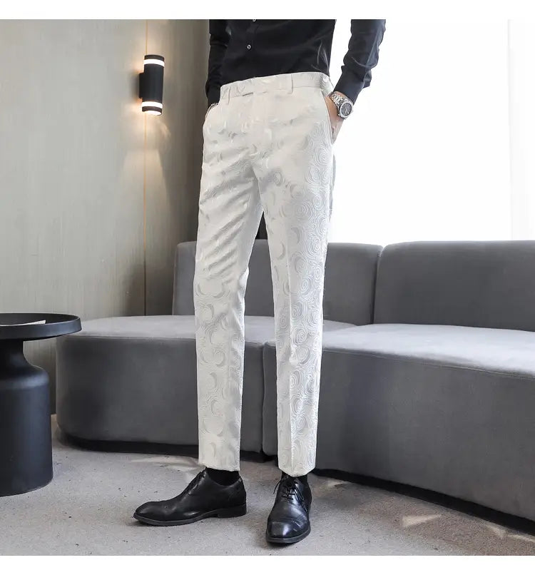 Wedding Embossed Dress Suit Three-piece Suit For Men