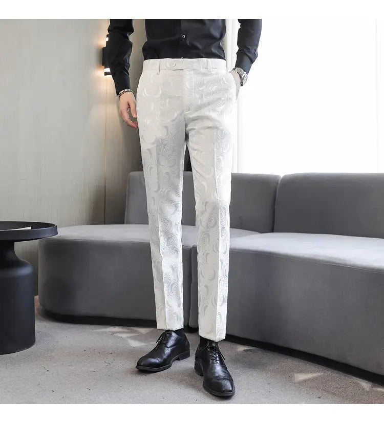 Wedding Embossed Dress Suit Three-piece Suit For Men