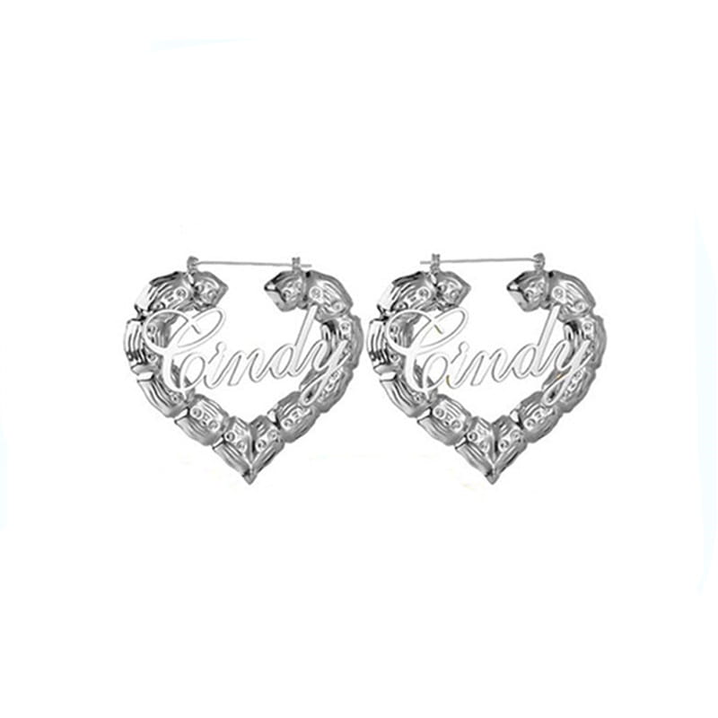 Personality Women Fashion Bamboo Hoop Earrings Letter Queen Love Sexy Dangle Earrings