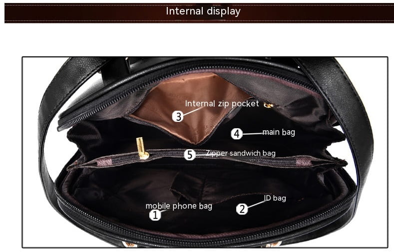 Female bag fashion PU leather dual-use backpack