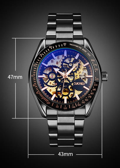 Business Men’s Gold Steel Strap Watch