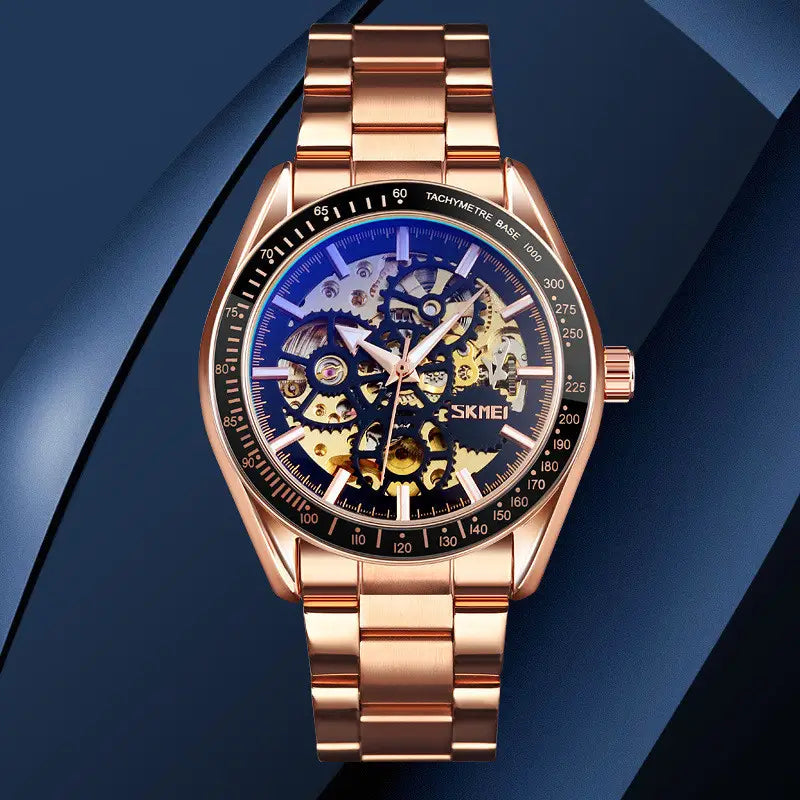 Business Men’s Gold Steel Strap Watch