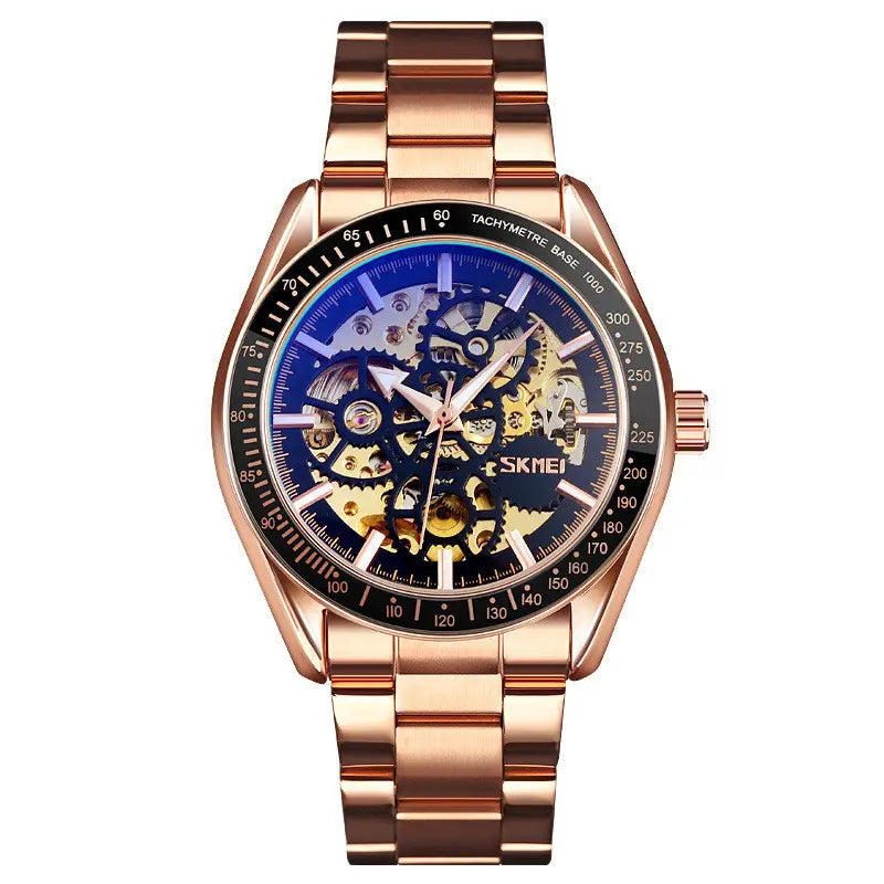 Business Men’s Gold Steel Strap Watch