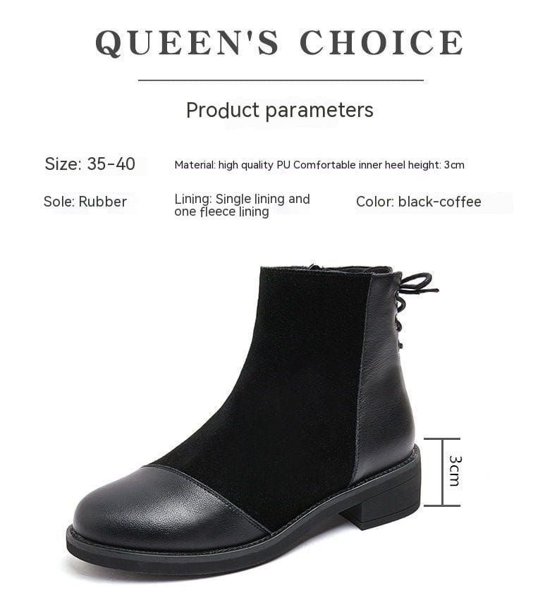 Soft Leather Soft Bottom Stitching Martin Boots For Women