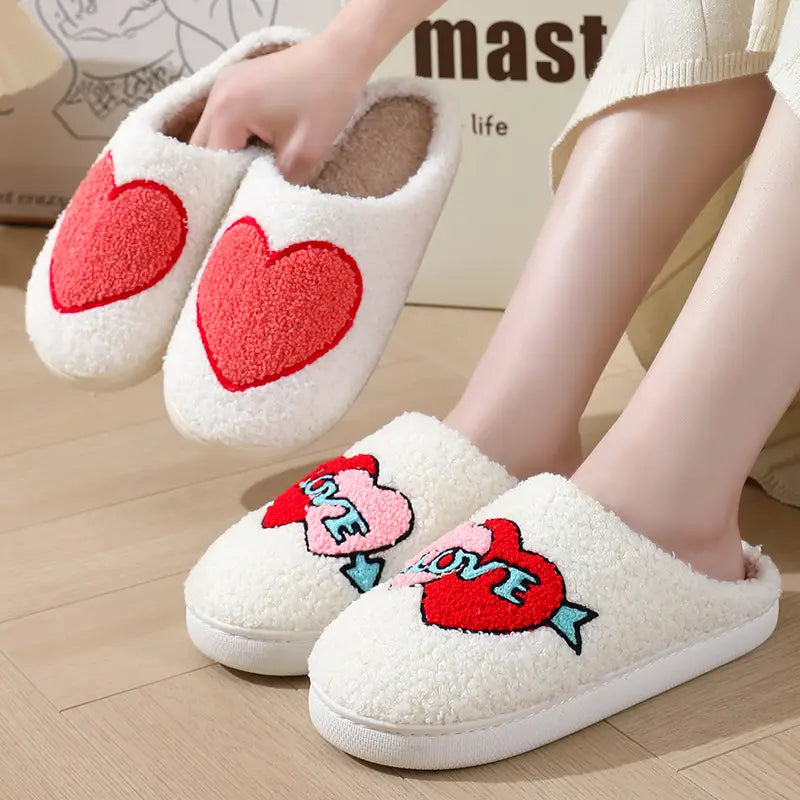 Women’s Home Slippers Fashion Plush House Shoes For Valentine’s Day