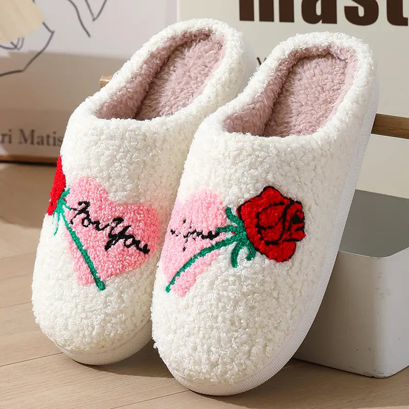 Women’s Home Slippers Fashion Plush House Shoes For Valentine’s Day