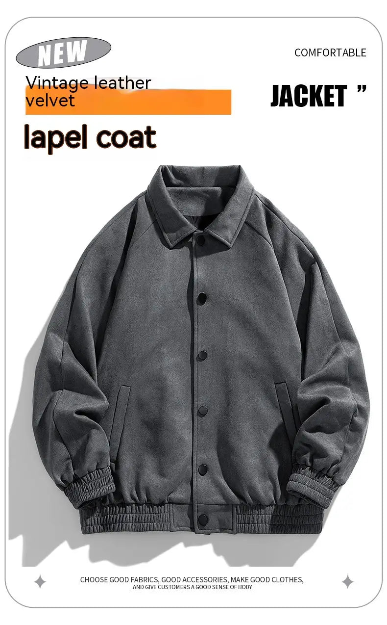 Vintage Suede Coat Men’s Baseball Uniforms Boys Jacket