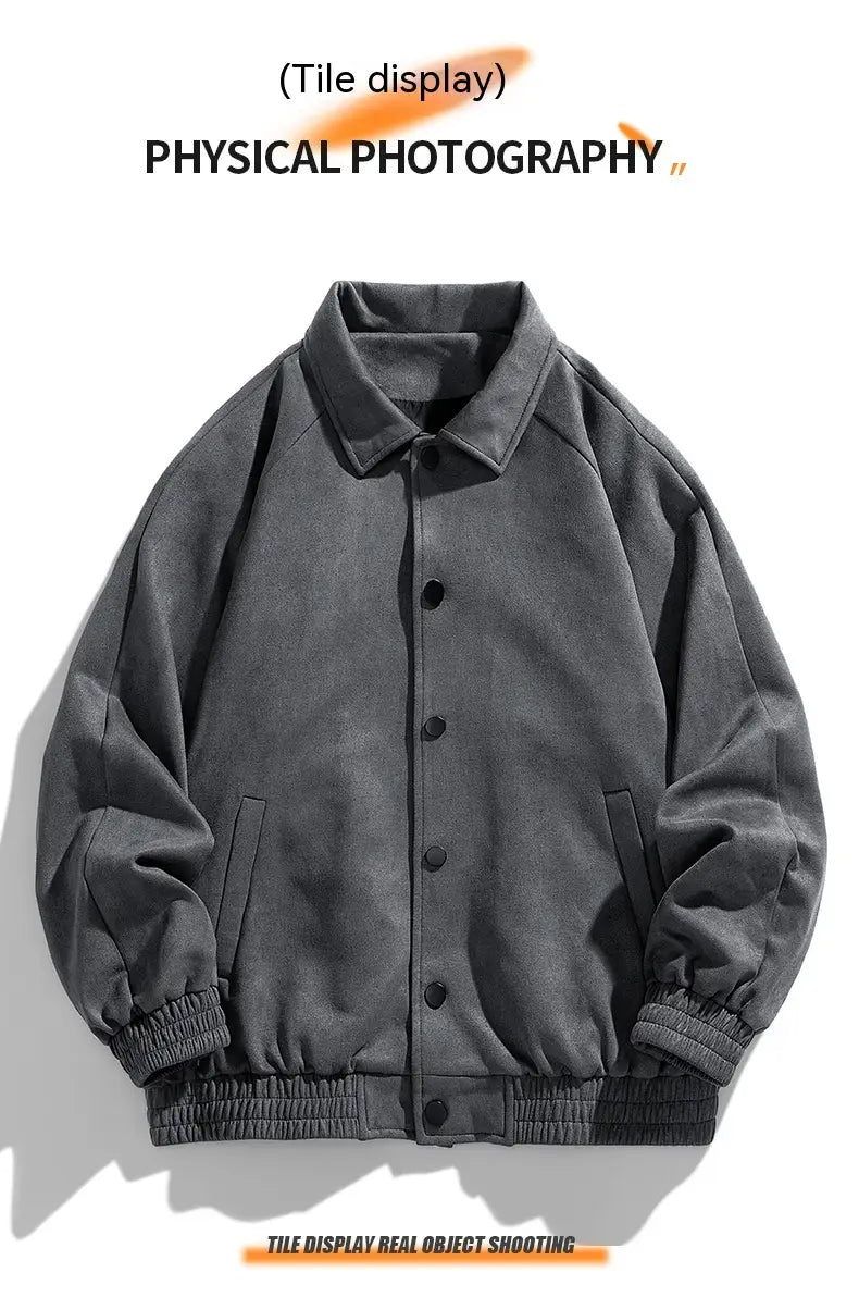 Vintage Suede Coat Men’s Baseball Uniforms Boys Jacket