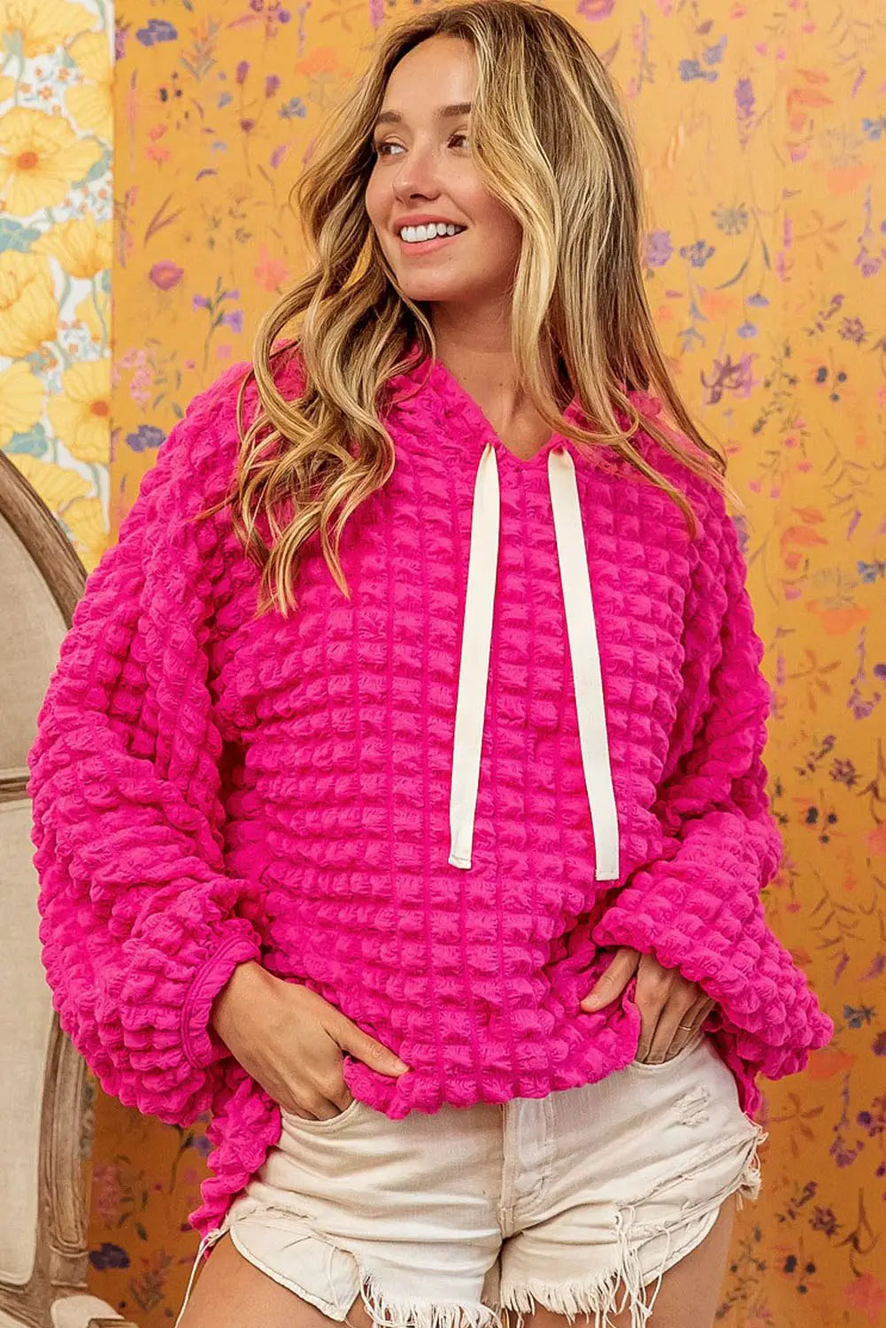 Women’s Bubbles Hoodie Fashion Casual Loose Long Sleeve Hooded Sweater
