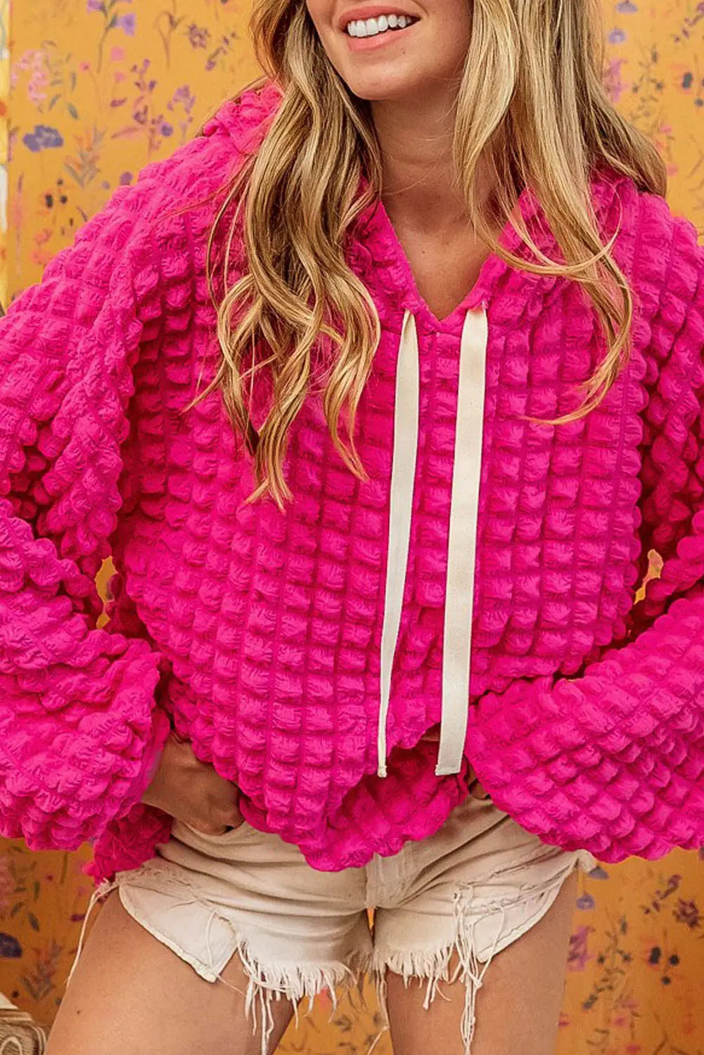 Women’s Bubbles Hoodie Fashion Casual Loose Long Sleeve Hooded Sweater