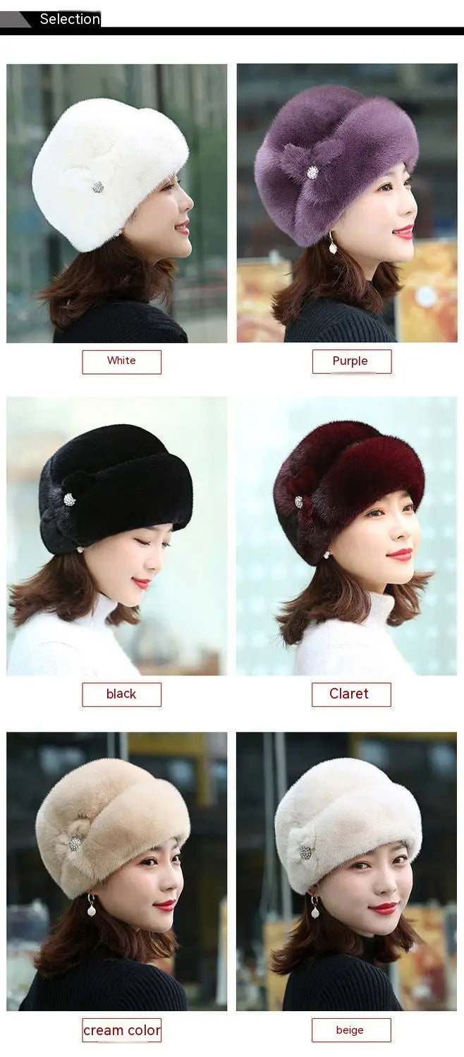 Fur Hat Female Winter Artificial Mink Hair Top Hat