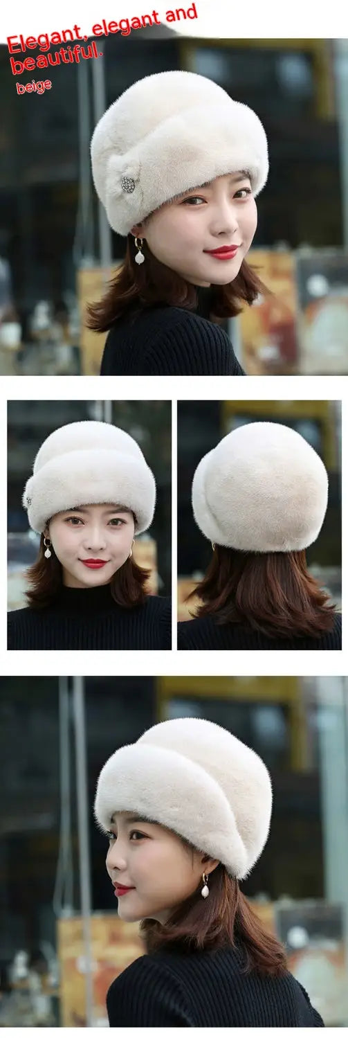 Fur Hat Female Winter Artificial Mink Hair Top Hat
