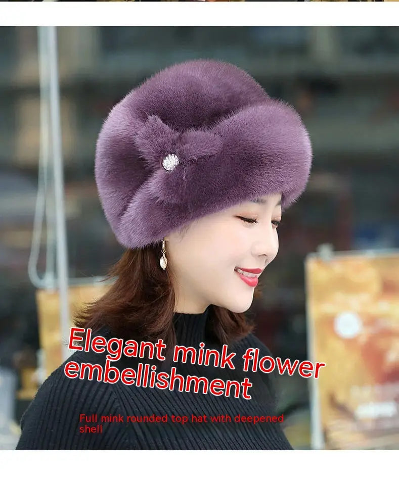 Fur Hat Female Winter Artificial Mink Hair Top Hat
