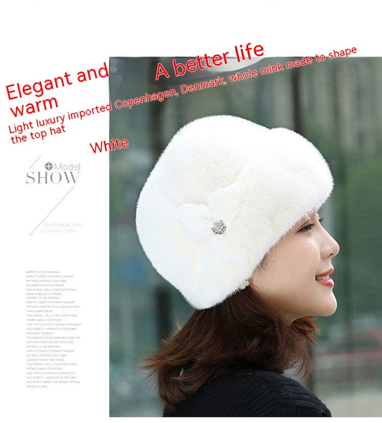 Fur Hat Female Winter Artificial Mink Hair Top Hat