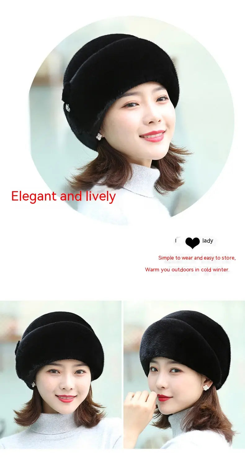 Fur Hat Female Winter Artificial Mink Hair Top Hat