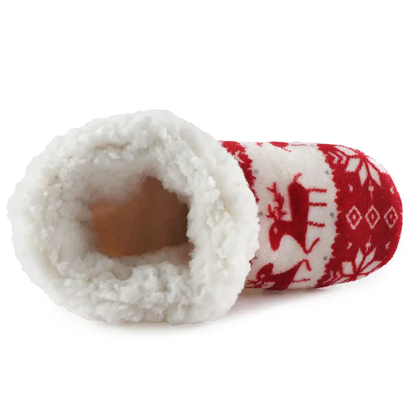 Christmas Elk Floor Shoes Indoor Socks Shoes Warm Plush House Slippers