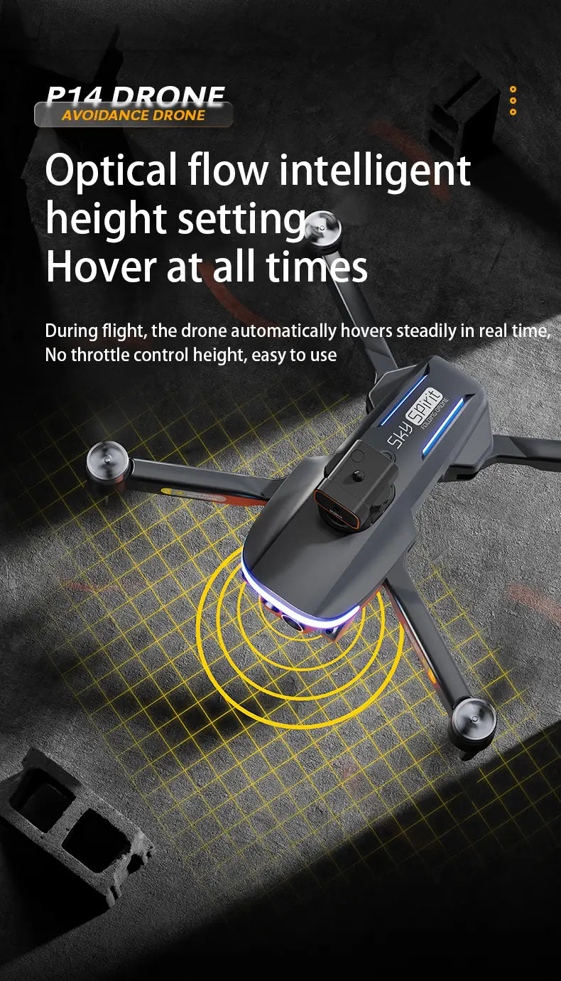 P14 Drone Long Endurance HD Aerial Photography Five-surface Obstacle Avoidance Quadcopter GPS Auto-return Remote