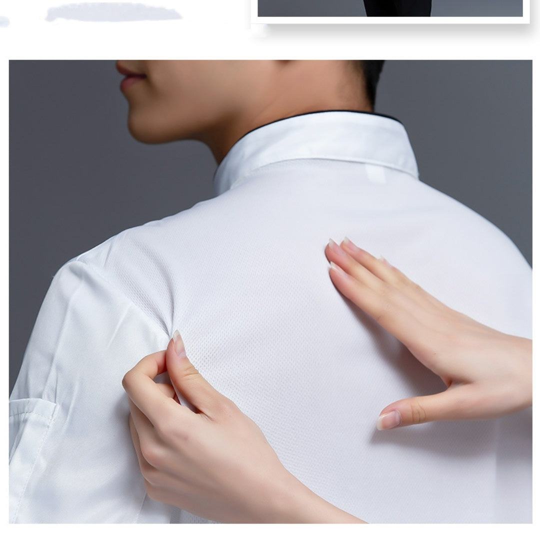 Short Sleeved Men's Breathable Work Clothes For Hotel Catering Chefs